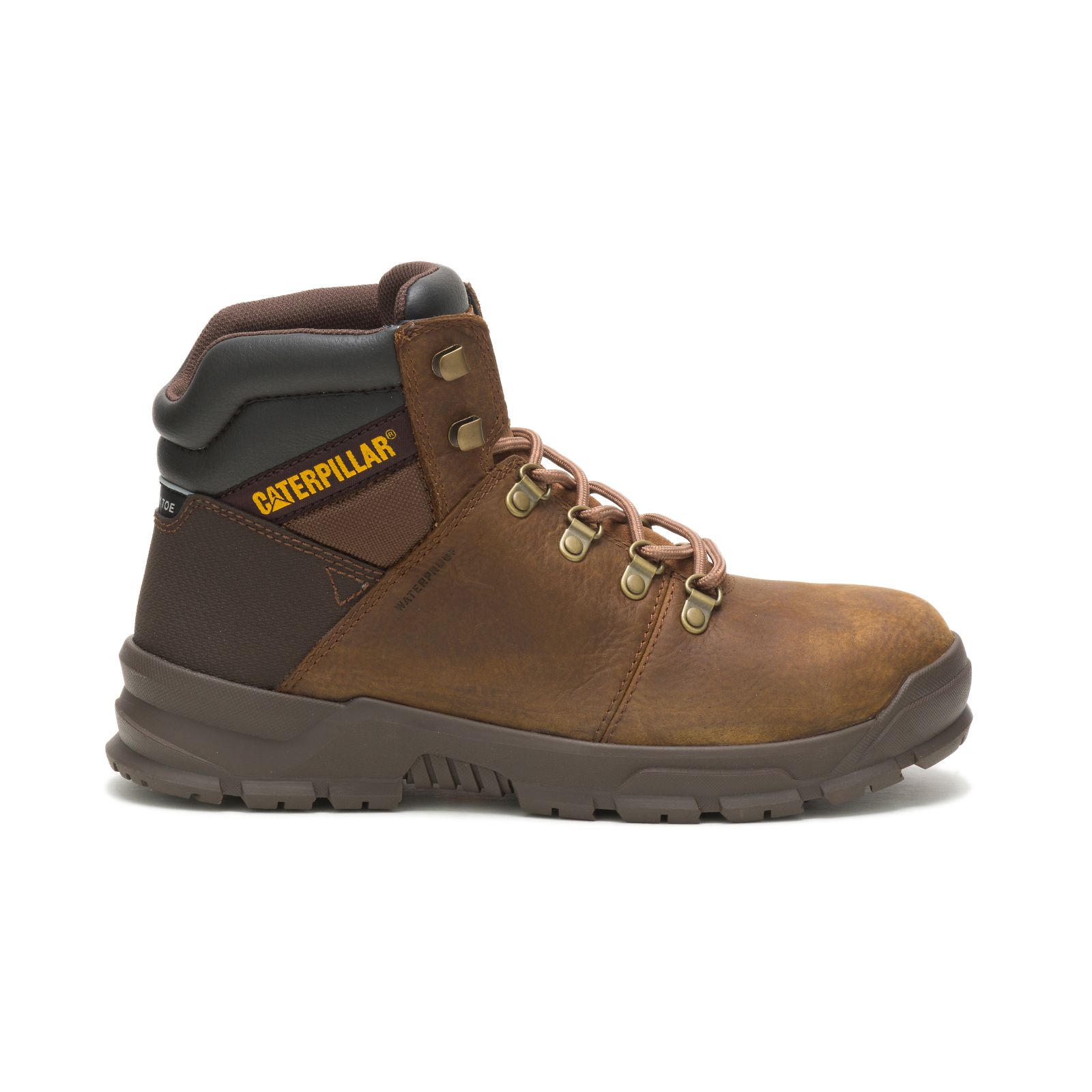 Caterpillar Men's Charge Waterproof Alloy Toe Work Boots Brown CAT-34018